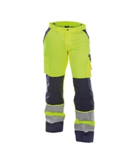 DASSY® BUFFALO (200431) HIGH VISIBILITY WORK TROUSERS WITH KNEE POCKETS gul og blå 