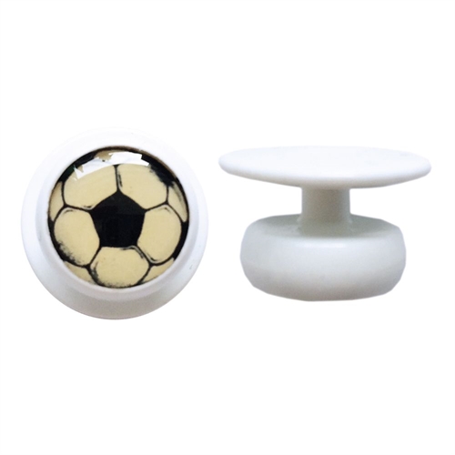 0438011- kugleknopper hvid med fodbold (12 stk.)