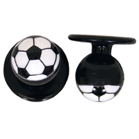 0498020 - kugleknopper sort med fodbold (12 stk.)