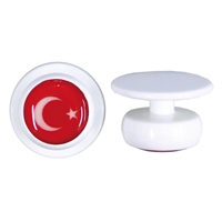0918040- kugleknopper hvid med Tyrkiet (12 stk.)