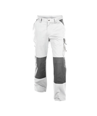 200426 Dassy ® Boston to farvet arbejdsbukser med knælommer Hvid grå 245 g