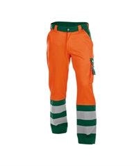 Dassy® Lancaster high visibility arbejdsbukser, g orange og grøn 