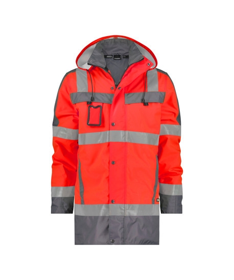 DASSY ® LIMASOL (500132) PARKA MED HØJ SYNLIGHED rød og grå